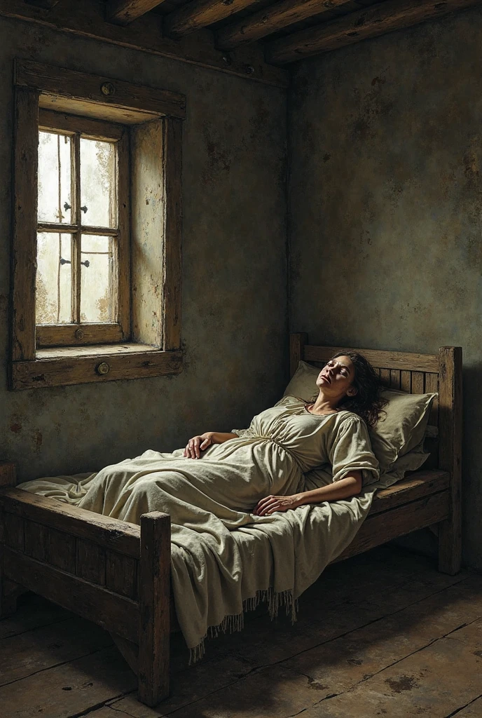 RAISE A VERY LAZY TEENAGER, LETTING DOWN FROM SO MUCH LAZINESS. PLACE ELEMENTS THAT REINFORCE LAZINESS. CREATE IN THE STYLE OF THE MIDDLE AGES