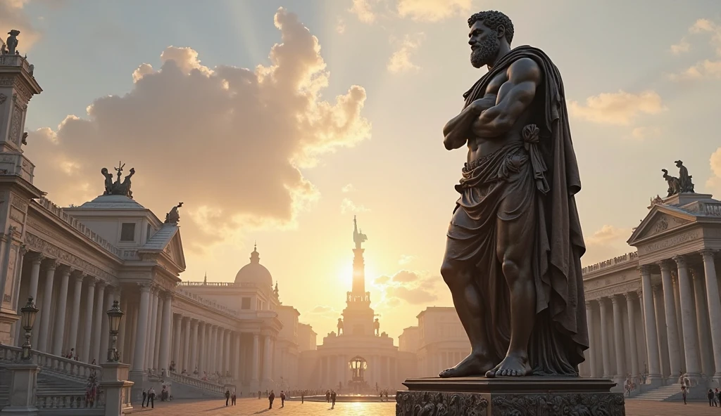 [Images of the statue of Julius Caesar and ancient maps of the region]