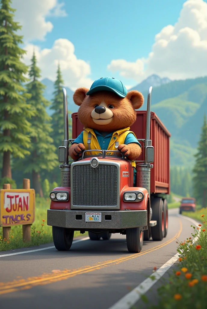  (Winne the pooh) driving a Ford F150