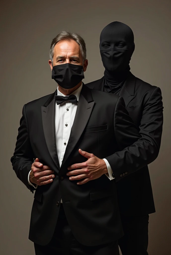 score_9, score_8_up, score_7_up, score_6_up, score_5_up, score_4_up , bara,2men,gay,photo realistic,age difference,
old man butler Alfred (tuxedo, butler, intelligent, gentlemanly, slim, 68years old, Batman costume folded and hanging on his arm) is hugged and French kissed by Batman (hairy, muscular, tall, body covered with old scars, naked with erection and white briefs) wearing only a mask, shower room