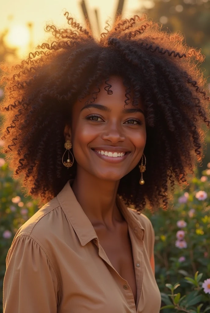 A beautiful 24 years old black girl with afro hair