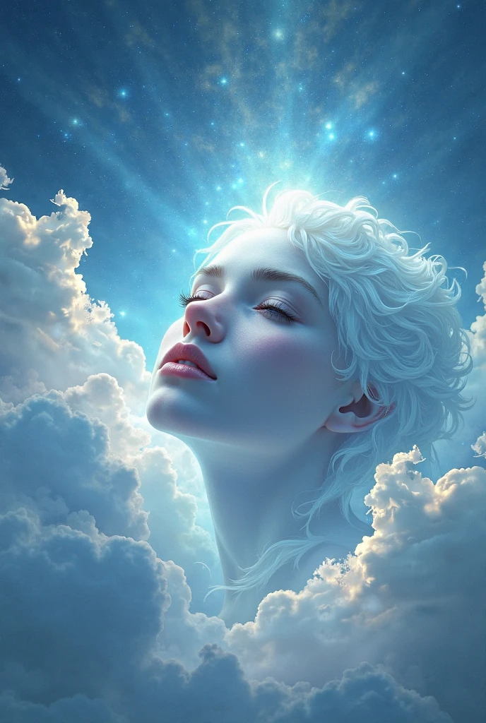 Woman with open hand reaching for a bright light in space, Viagem Astral, emanando magia de suas palmas, canalizando a energia do terceiro olho, channeling mystical energy, irradiando energia de renascimento, luz espiritual, spiritual lighting, Ethereal Angelic Being of Light, Raios de Luz Sagrada Sagrada, divine ray over her head, glowing halo above his head, Halo radiante de luz