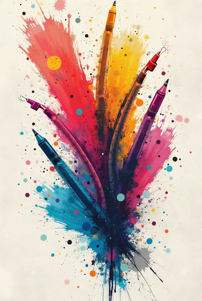 colorful minimalist art work on a white background without black color