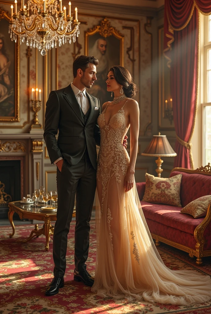 At the charity event, recreated in the style of photorealism, the hall is filled with a high society glamorous atmosphere. Elegant ladies in sumptuous outfits with plumes and diamonds glitter against the backdrop of an exquisite interior filled with flowers and candles. In their company whispered refined conversations and sounds of music create an atmosphere of magic.
Supported by solid gentlemen, in expensive suits and with exquisite accessories, delicately communicate with ladies, surrounding them with care and attention. Their confident movements and noble manners captivate the eye, creating the impression of powerful and influential personalities.
Anthropomorphic cyborgs stand out among the guests, blending into the crowd indistinguishable from real people. Their metallic details and cybernetic patterns attract attention and draw interesting glances. Their presence adds mystery and wonder to the already rich festive atmosphere of the charity event, best quality, high quality, absurdity, masterpiece, Beautiful, complex parts, 1/2 body crops, slender body, Beautiful figure, Magnificent Anatomy, (complex parts:1.12), HDR, (complex parts, hyper detail:1.15), (natural skin textures, hyperrealistic, Soft light, spicy:1.2)