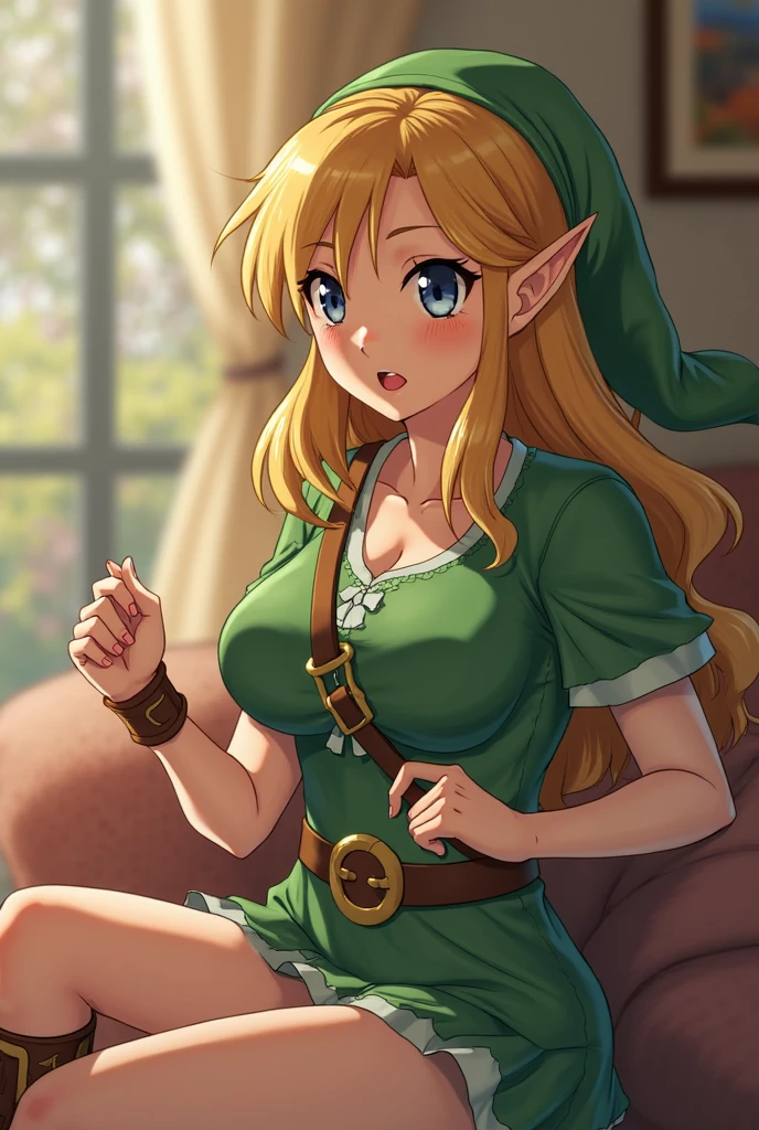 Zelda Big Breasts Game Style cute short Hero's Clothes slouch Show your side skirt Cleavage Emphasis