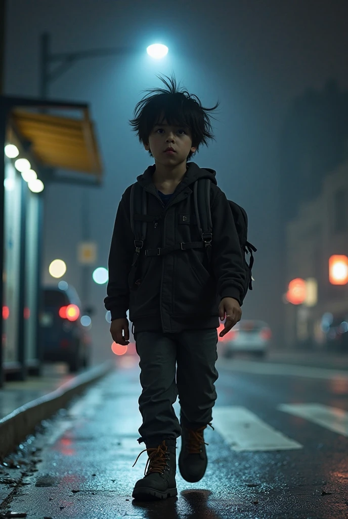 Boy sad rain 