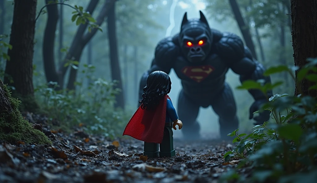 A fat black man chases a little white child on Halloween