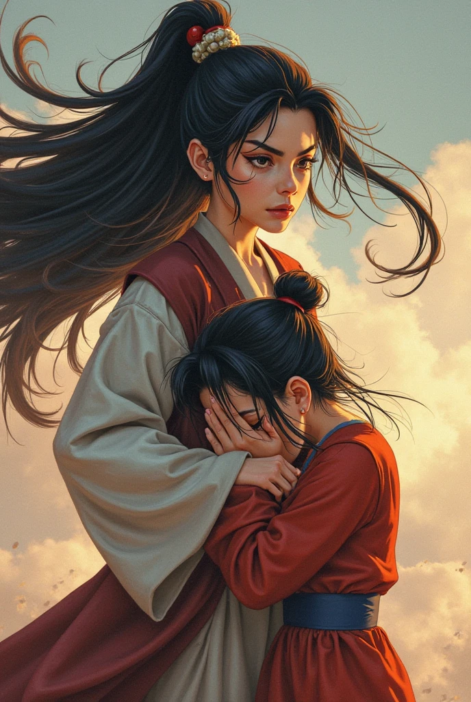 Big booty anime woman carrying man