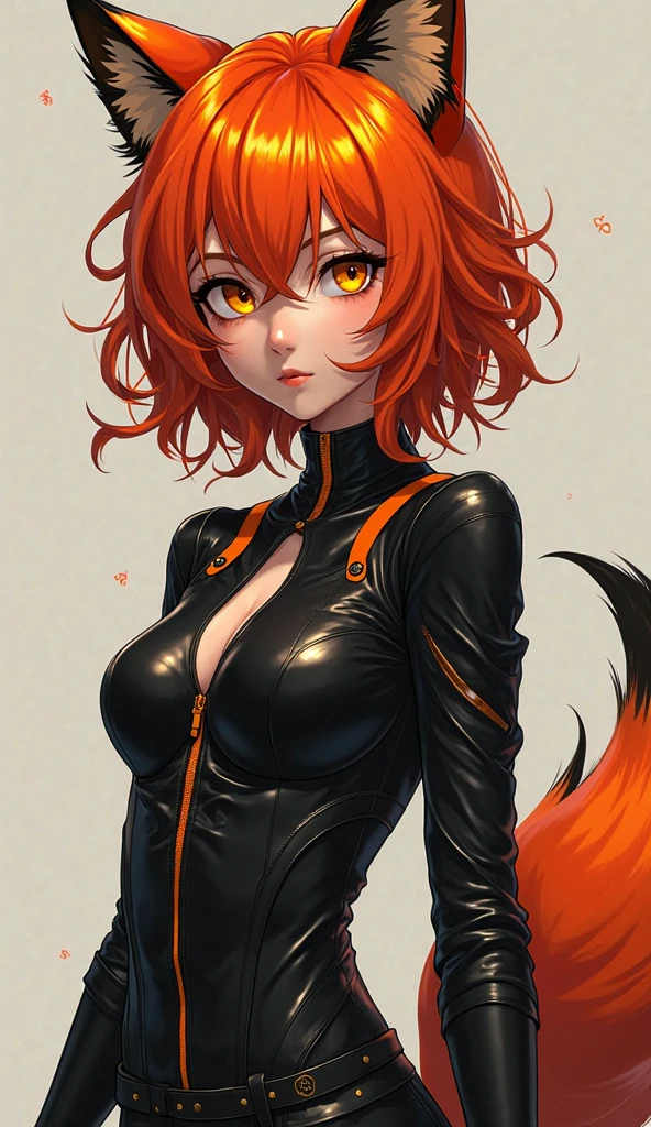 Adult woman, short pink hair, Fox ears, Fox tails, colorful eyes, tight dress, ssmile, Masterpiece, hiquality