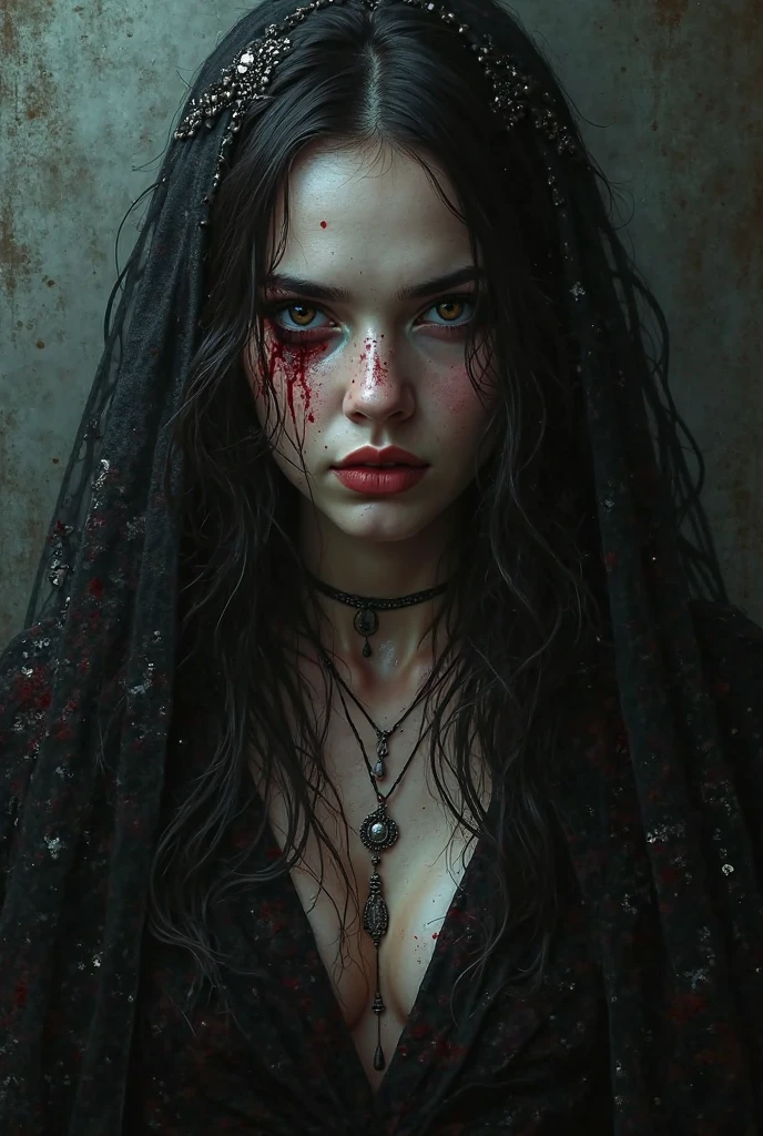 dark, unholy, evil, astral, creepy olpntng style, undead, rotting skin, mystical, nice perfect face with soft skin, concept art portrait by greg rutkowski, artgerm, hyperdetailed intricately detailed gothic art trending on artstation triadic colors, unreal engine, fantastical, intricate detail, splash screen, complementary colors, fantasy concept art, 8k resolution, gothic deviantart masterpiece, oil painting, heavy strokes, paint dripping, dark, unholy, evil, astral, creepy, hassanfantasy style