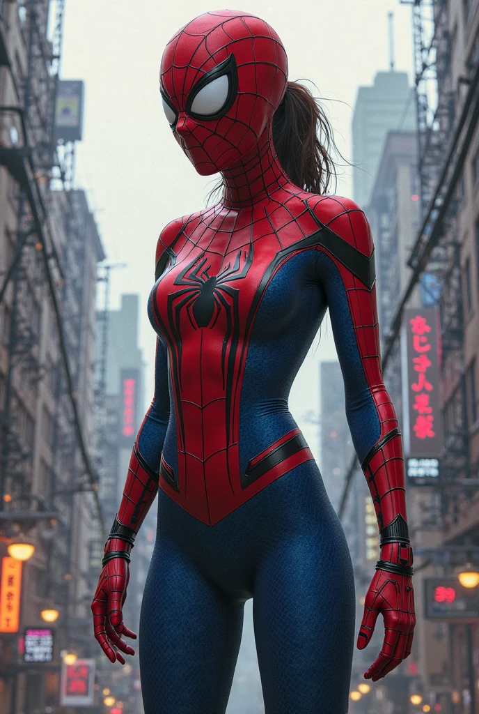 woman posing for a photo, (side_view_perspective:1.3) <lora:side_view_perspective-10:0.5>  , (wearing spiderwoman_cosplay_outfit:1.3),
good hand,4k, high-res, masterpiece, best quality, head:1.3,((Hasselblad photography)), finely detailed skin, sharp focus, (cinematic lighting), collarbone, night, soft lighting, dynamic angle, [:(detailed face:1.2):0.2],(((5 stars hotel))), outside, <lora:spiderwoman_cosplay_outfit:0.5>