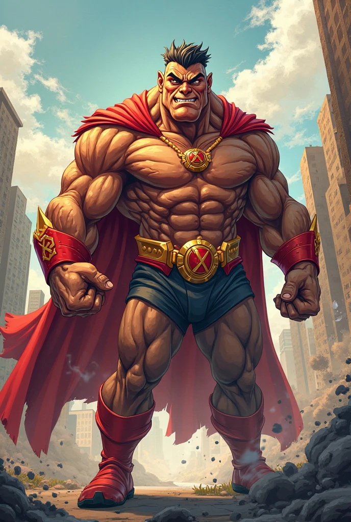 Beast from the movie Beauty and the Beast, superhero, hero, Nadaria, huge muscles, huge pecs, sculpted abs, huge pecs, exaggeratedly huge muscles. A furry brown hero whose presence inspires trust and respect.
