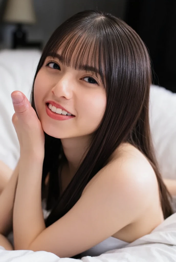 ((NSFW)),(masterpiece: 1.2) ,bangs,(8K, genuine, Raw photo, highest quality: 1.4),{Super detailed},(21-year-old ), thin fingers,(genuine Face: 1.2),beautiful nipples,all focus,No correction, beautiful and detailed eyes, (genuine Skin: 1.3), beautiful skin,shiny body,perfect hands, charm, ultra high resolutionolution, (detailed face: 1.35),perfect feet,perfect hands,look at the audience,(masterpiece, highest quality:1.3), (ultra detailed 8K cg:1.2), (hyperrealistic:1.35), (Photorealistic:1.45), (realistic:1.4), ((masterpiece:2.0, highest quality)), ((ultra high resolution)), (photo realistic:1.4), 8K, disorganized, detailed shadow, sharp focus, super dense skin, very cute, highly detailed eyes and face, Beautiful eyes in every detail, , Japanese, natural makeup, NSFW, Supermodel, perfect nipples, highly detailed nipples, break,(hands grab boys penis:1.4),(wide hip:1.4),(spread legs:1.2),(Perky breasts:1.2),(exposed breasts:1.4), break, (1 girl:1.5)(tongue licking dick:1.5),
(1penis, detailed veiny penis, penis glans:1.1),
(red lips,big eyes, blush:1.4),(perfect huge penis:1.4),(medium perky breasts:1.8),perfect lighting,HDR,tumbler,8K,((blunt bangs:1.7)),(long hair:1.4),break,(handjob:1.5),(cum:1.5), (shoot from pov:1.5),(upper body:1.5)