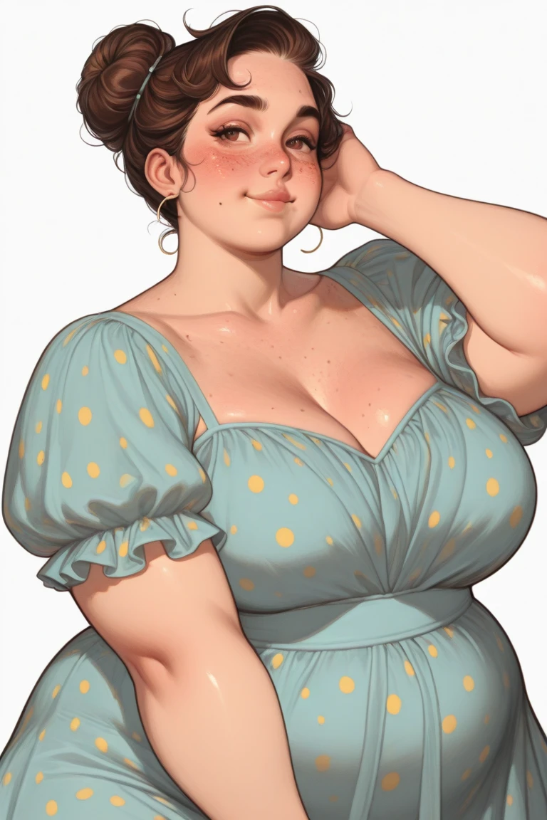 score_9, score_8_up, score_7_up, 1girl, cartoon, chubby, dress