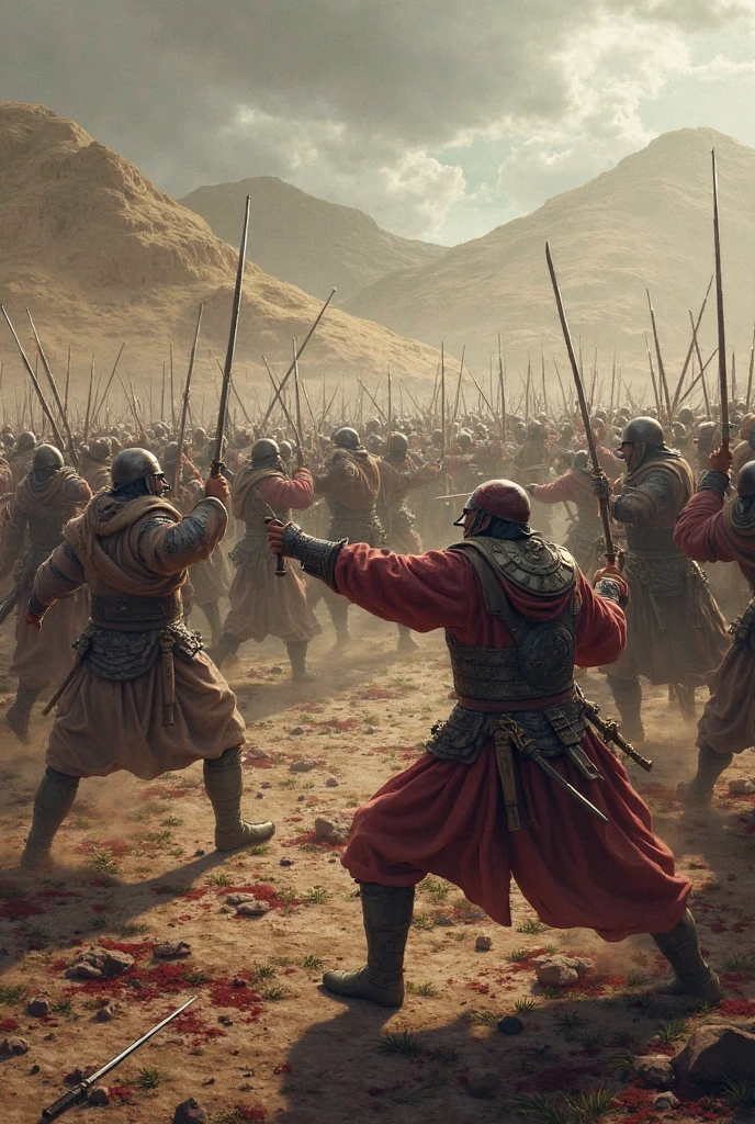 In a grand and violent battlefield, a Spartan warrior fought against thousands of Japanese warriors in a brutal and intense war. Corpses lay scattered across the vast plain, blood flowing like a river and blood splattering in every direction.
The clash of swords and shields echoed throughout the battlefield, the thunder of war horses and the roar of fire creating a scene of chaos and destruction. The air was thick with smoke and the ground was littered with broken weapons and shattered armor.
Banners fluttered in the wind, almost blocking out the sky, as soldiers on both sides fought fiercely against their enemies. With swords clashing and gunpowder exploding, iron horses trampled over boiling blood pools and soldiers cried out in agony.
The battlefield was pitted and littered with severed limbs and corpses, with countless soldiers falling on both sides of the conflict. Both armies were locked in a brutal struggle, exhausting their strength and resources.
The entire scene exuded an atmosphere of extreme tension, intensity, and terror, as if hinting that the cruel war would never end.
hdr, (photorealism, masterpiece quality, best quality),