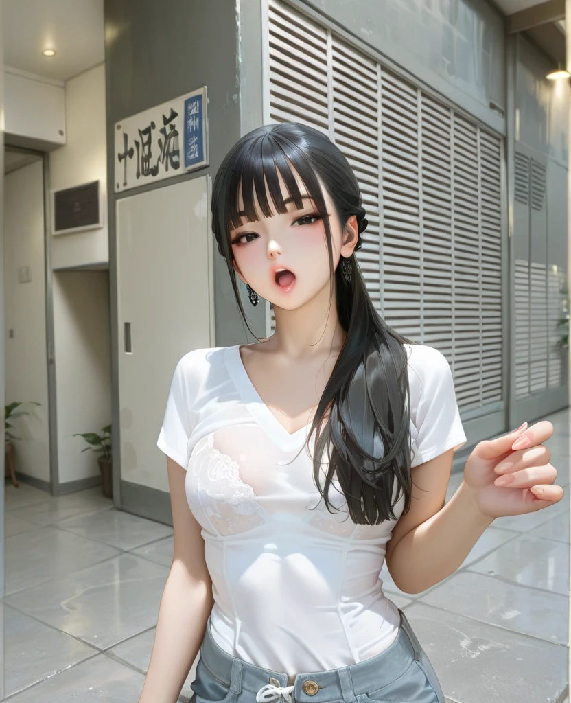 cat ears, 
<lora:XiaMo_XL-000010:0.9> xiamo 1girl, solo, indoors, breasts, lips, black hair, upper body, bangs, long hair, blurry, black eyes, looking at viewer, bare shoulders