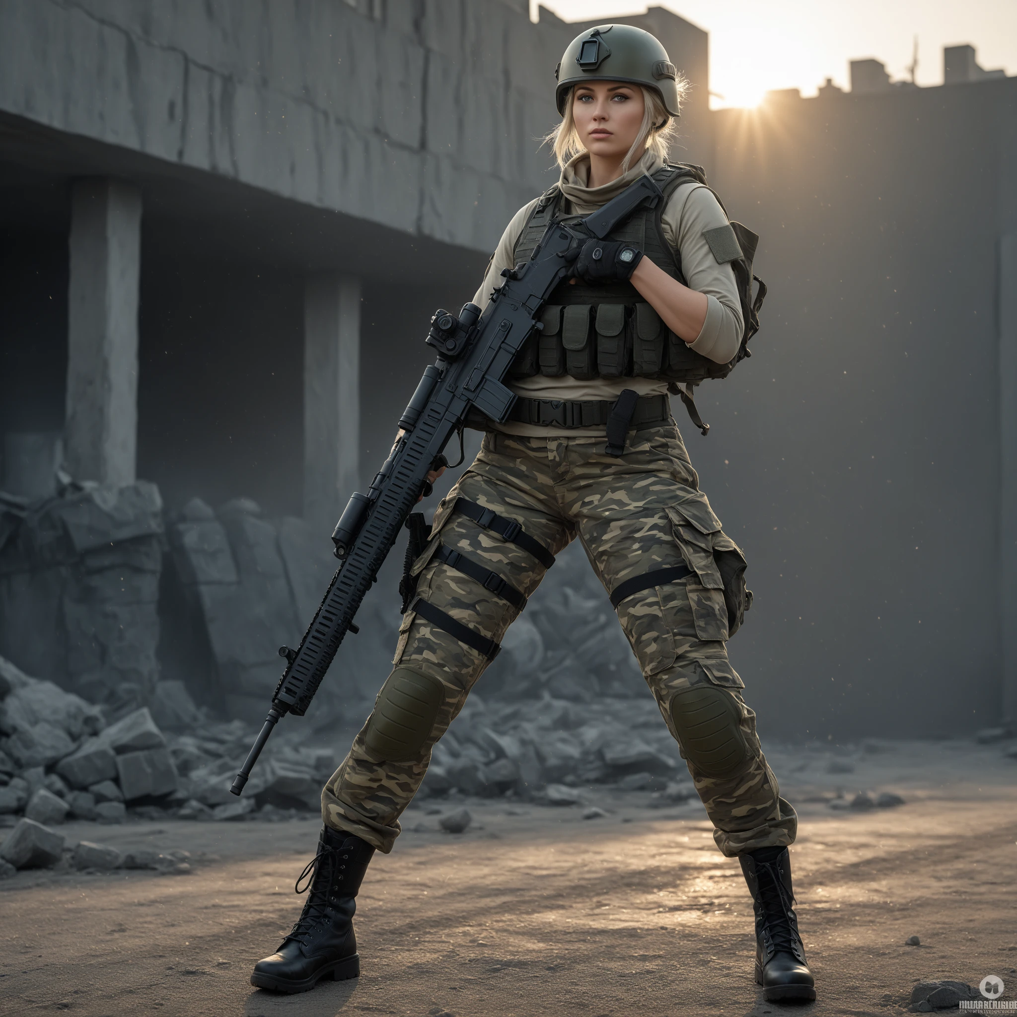 Jennifer Lawrence in special force suit, natural breast, high resolution, realistic art, fighting zombies, 1 mature female, 1 milf, solo, in roof top, green blood splatter, serious face, mouth closed ray tracing, perfect lighting, perfect detail,nude