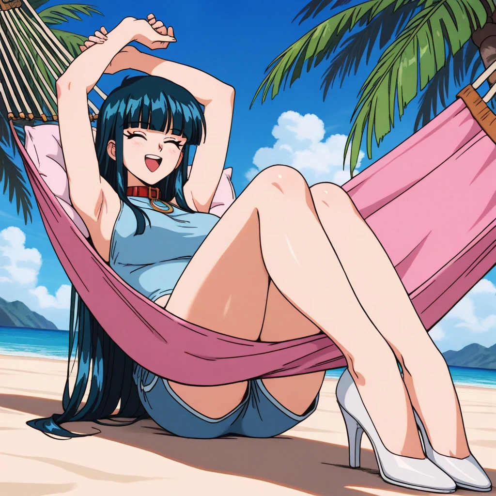 (((asakura minami:1.3))),((masterpiece)),((highest quality)),super detailed,(thin entire outline),enlightenment,explicit,((solo,1girl:1.3)),dutch angle,POV,black hair,medium hair on shoulders,black eyes,small nose,perfect body,beautiful body,beautiful character design,perfect eyes,perfect face,(happy,smile,red cheeks,having fun:1.2),small open mouth,perspiration,wallpaper,ultra high resolution,8k,photo shoot,(beautiful large breast:1.2),beautiful legs,perfect feet,beautiful skin,fair skin,smooth skin,official style,official art,make a screen cap,outdoor,(summer beach),sunshine,bright lighting,white bikini,(((micro bikini,protruding nipples,camel toe:1.3))),((wide spread legs,peace sign:1.2)),(relaxing on beach chair:1.3)
