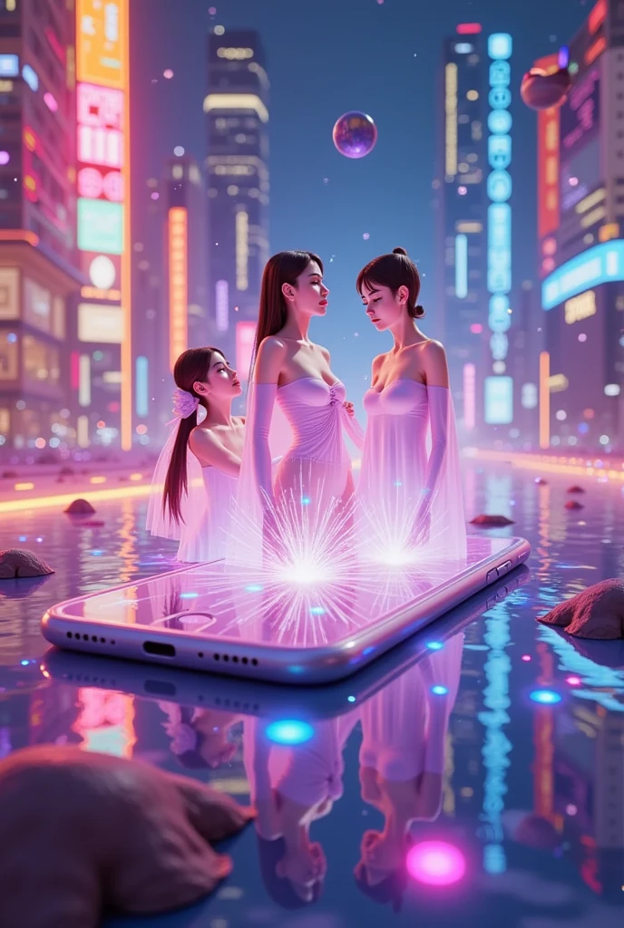 4k, 8k, high resolution, masterpiece, ultra-detailed, realistic, photorealistic, photo-realistic, HDR, UHD, studio lighting, ultra-fine painting, sharp focus, physically-based rendering, extreme detail, professional, vivid colors, bokeh, whimsical, fantastical, colorful, dreamlike, digital art, surreal, abstract, digital painting, 3d render, cinematic, dramatic lighting, glowing, radiant, iridescent, shimmering, holographic, neon, energy field, data stream, Wi-Fi waves, app icons, characters bursting out, smartphone, mobile device, handheld technology
