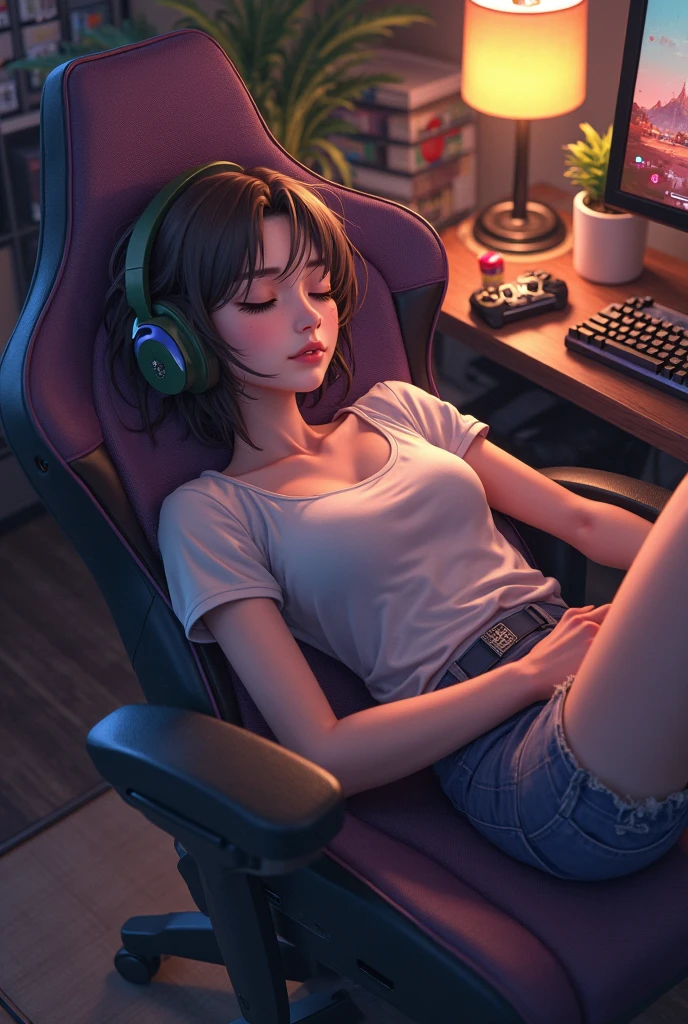 A beautiful woman in her 20s enjoying the Internet using a Wi-Fi home router that can be used simply by plugging it into an electrical outlet at home, illustrated in the style of a modern flat vector illustration. Use a soft pastel color palette of Light Blue, simple geometric shapes and icons, clean lines, subtle shadows, and an overall minimalist, friendly aesthetic. Composition should be balanced and symmetrical. Text labels in sans-serif font. Simplify and stylize elements without photo-realistic details, Makoto Shinkai style