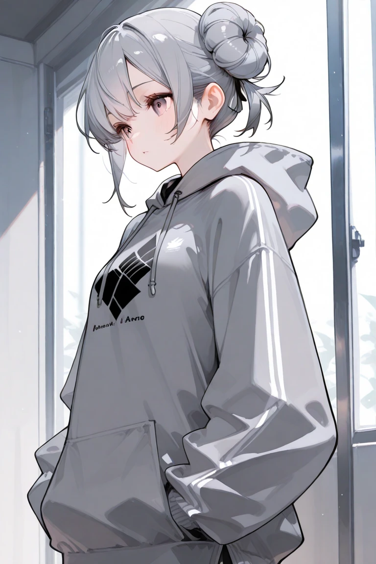 Reasoning|Mystery, looking down|looking down, heart-shaped pupils, magentahair, white|white sweater jacket, blindfold, frown, sitting wariza , sunset , bathroom, bathroom ,