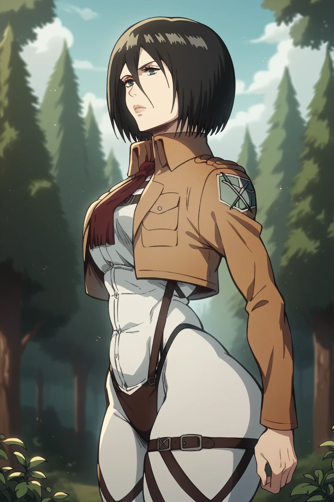 , masterpiece, highest quality, Super detailed, ray tracing, hdR, Depth of the bounds written, (perfect face, detailed face, fine eyes), 8K, hd, highest quality, Super detailed, shining eyes, Fair skin,
upright, medium breasts, beautiful medium breasts, wide hips, tight waist, pink lips, long eyelashes, brown ponytail hair, strong color, in a medieval town, adult body, adult face, Hange AOT, Hange AOT, pants, black pants, black suit, Day, heaven_army_uniform, null, cloud, outdoor, uniform, symbol, training_corps_\(symbol\), belt, glasses, ((black patch on left eye)),boots, thigh_strap, Three dimensions_maneuver_Equipment, investigation_corps_\(symbol\), ((tight clothes)), shining brown eyes, tired eyes, Brown Hair, greek nose, Harness, alone, 1 girl, masterpiece, highest quality, High resolution, Harness, ((masterpiece)), highest quality, Fair skin, notably long eyelashes, cute face, perfect face, high quality face, mature face,((realistic)),cameltoe,nsfw,)nude), orgasm face, (((she is doing sex)))(((vagina penetration)))((((nsfw))))((((sex))))((((oral sex))))