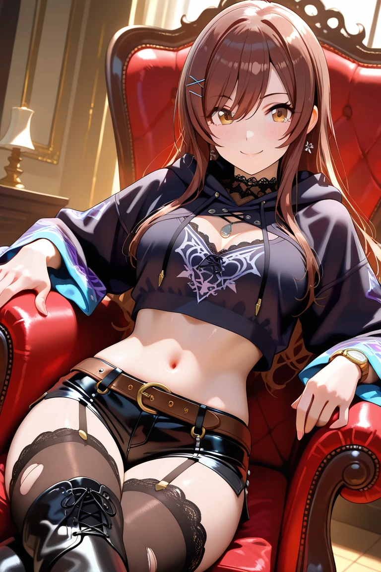 ((One Woman)), Beautiful face of high quality,Shyly,turn bright red,Glossy pink lips,((Anime style background)),masterpiece, Highest quality, so beautiful, Complex details, Complex,High resolution, Highest quality, super high quality,Brown Hair,Shortcuts,Brown eyes,Anime Women, [[fine grain、Colorful eyes、Shining Eyes:1.15]],(Squint your eyes:1.1),a hyperRealistic , hyperRealistic , Realistic,長くてBrown HairのAnime Women, Smooth anime CG art,Small breasts,The nipples are erect,Mature Body,Small Ass,Fine details,Tight waist,(((Close up of the vagina:1.5))),Completely naked,I took off my pants,I took off my tights too,I also removed my bra,(((Completely naked))),The nipples are erect,The vaginal opening is open,High resolution膣壁,太ももSexy,Spreading pussy,Browsing Caution,Uterus,Urethra,The vaginal opening is open、Grains on the vaginal wall々Sexy,spread pussy,nsfw,Uterus,urethra
