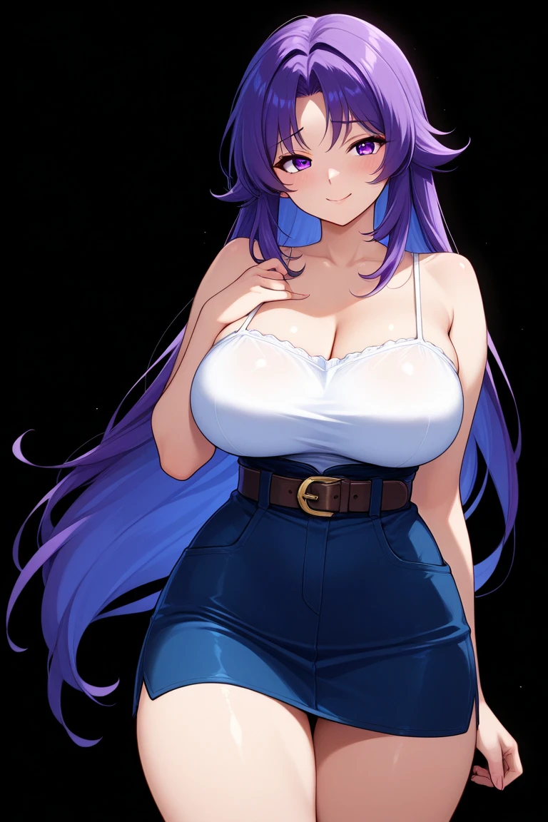 (masterpiece), best quality, expressive eyes, full body, perfect face, perfect hands, cute expression, blushing, divine, adult purple raccoon , sexy open short top, shorts, cleavage, see through, large breasts, thicc thighs, ethereal scenario, sensual pose,