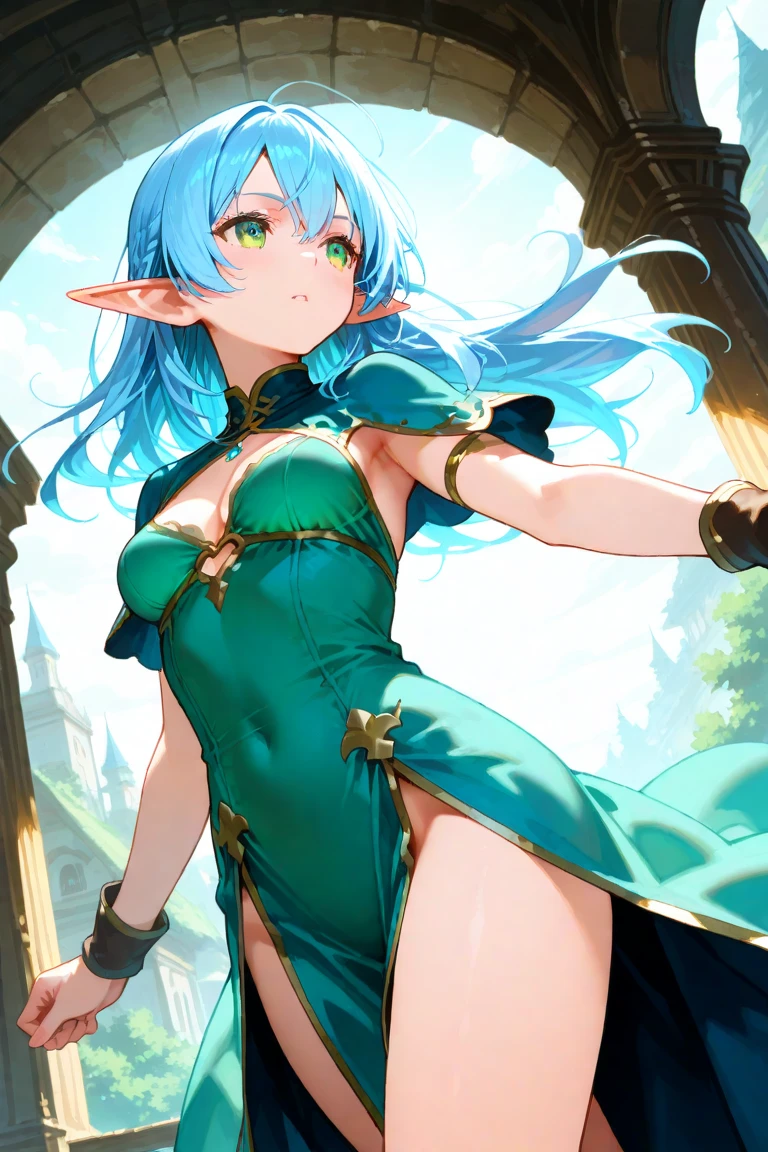 The elf stands and looks at the camera, A girl stands at a fair, blue eyes and pink short hair, Painted clothes, blue skies, Beautiful clear blue sky, green hairpins in the hair, skinny waist, Slender figure, Appearance of the model, confusion, sexuality, pixie, elf ears, Beautiful ears, green colored eyes, pantyhouse, black tights, little chest, You can see the, (Clothes shine through), (visible through clothes), Elf Girl, Sweet girl, attractive anime girl, beautiful anime girl, Cute beautiful anime woman, detailed digital anime art, beautiful anime girl, beautiful anime girl, Anime with small details, Best Quality, Masterpiece, Ultra-detailed, Beautiful, hight resolution, Original,CG 8K ультрареалистичный, perfect artwork, beatiful face, Face Clean, Skin, hyper realistic, Ultra Detailed, A detailed eye, dramatic lighting, (Realistic) Realistic, Full HD, Best Quality, Best Quality, Beautiful lighting, (8k wallpaper of extremely detailed CG unit), High Details, sharp-focus, The art of dramatic and photorealistic painting, beautiful smile, You can see the chest, naked breasts, naked ass, voluminous breasts, folds on the chest, voluminous clothing,