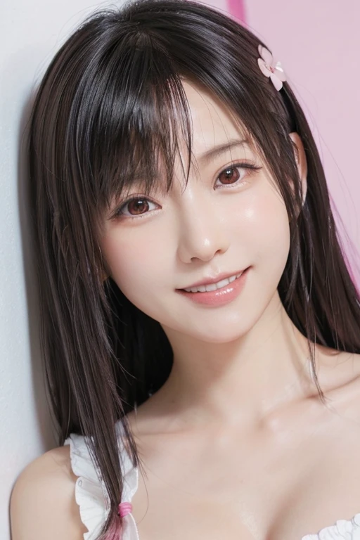 (top-quality,​masterpiece:1.3,超A high resolution,),(ultra-detailliert,Caustics),(Photorealsitic:1.4,RAW shooting,)Ultra-realistic capture,A highly detailed,High resolution 16K human skin close-up。 Skin texture natural、,The pores are、Must be detailed enough to be easy to identify。 Skin should look healthy with even tones。 Use natural light and color,女の子1人,japanes,18year old,kawaii,A dark-haired,smil,Turn your body to the front,(front-facing view:1.2),Looking at the camera,SEA,Chest close-up:1.1,下着食い込む、全身、SEXY、よだれ]
