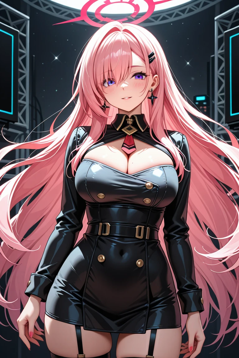 最high quality、best image quality、masterpiece、age girl((18-year-old、 By becoming、vest bust、medium bust,wide open breast tea、black eye, pink hAria、twin tails、thin,highest valley、red mechanic dress、Hold an assault rifle、Glowing red wings,Aria、splatters、shooting pose)),high quality、beautiful art、background((outer space、battlefield、splattersing beams、military base))瓦礫がsplatters、Depth of written boundary、movie、visual art、perfect art、8K,genuine