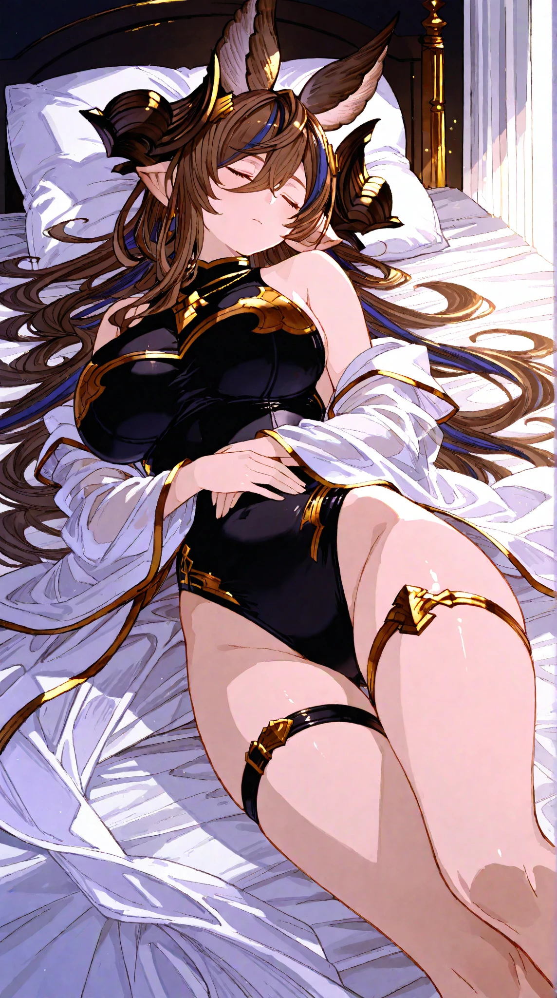 ((masterpiece, best quality, extremely detailed, absurdres)), ((high resolution)) ,((8k)), a beautiful woman, ((She is one of the most female swordsman.)), unparalleled beauty, ((large breasts:1.3)), ((large ass:1.1)), ((deep cleavage:1.2)), slim waist, chest out, ((ultra detailed face)), perfect skin, ((((waist length hair, blonde with side ponytail)))), green eyes, whole body image, sexy, an inviting smile, (((anime))), ((glamorous)), sexual attraction ,23 years old, ((incredibly beautiful woman)), ((((provocative)))), ((The G cup bust)), ((((sexy pose)))), ((neat and clean.)), ((((female swordsman))), ((magic light)), Secret meeting, ((((no wear a hat, no wear a cap)))), ((((no head accessory)))), anime, light armor, belt sword, mysterious,