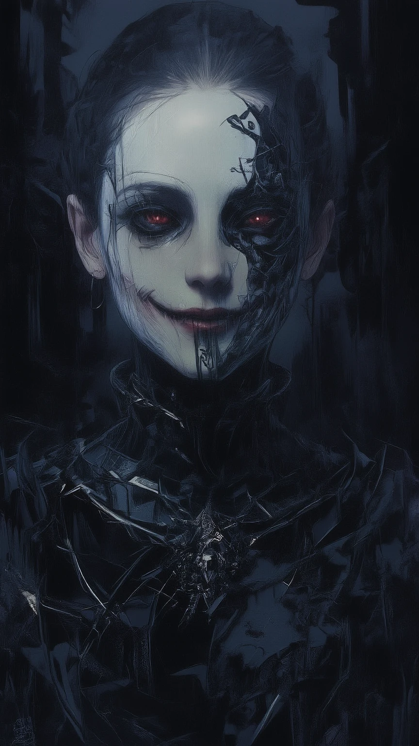Handsome vampire ager,closeup cleavage,head portrait,long canine teeth,There is blood on the teeth,long whitr hair,(blood stains at the corners of the mouth:1.4),Blood,depth of fields,dynamic blur,high light,Real light,Ray traching,oc rendered,Hyper-realistic,best qualtiy,8K,Works of masters,super-fine,Detailed pubic hair,Correct anatomy,sharp focus on eyes,Bokeh,Facial features are carefully depicted