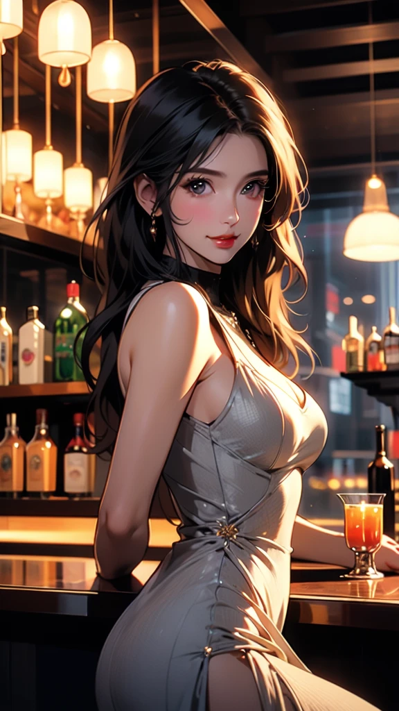 (masterpiece, best quality), Elegant female elf,Big eyes and long ears,Immerse yourself in a medieval fantasy world:1.0、 (Sitting at the bar and showing off her good figure:1.3), Long hair without bangs tied into a bun:1.0, night,Large Breasts(Expose breasts1.0),((Looking at the camera sadly and innocently:1.0))
full-body shot:1.7
(Wear sexy fantasy world costumes,Clothing exposes breasts and legs:1.5)
(Wearing a magical witch costume)
(The clothes are very sexy,Show sexy waist:1.4)
white hair:0.5
(((Open your mouth and scream in pain:1.7)))((Frowning and wanting to moan:1.7)) (squinting:1.5)
(Sit on a chair and open your legs:1.7) Show armpits:1.1 Slightly open your mouth:1.7 beautiful legs:1.2. Curve eyebrows downward:1.2
