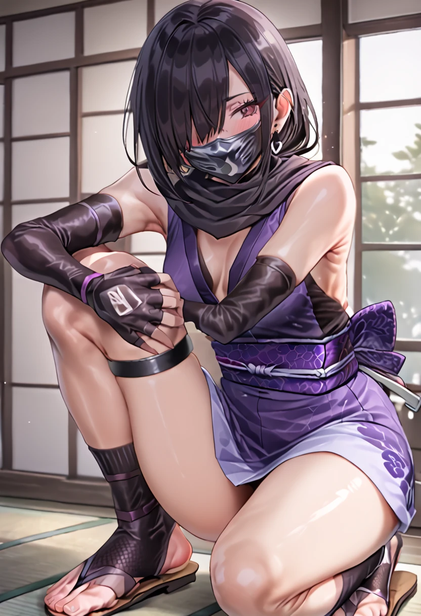 bibiBS, 1girl, black hair, short hair, cross earrings, purple jacket, pink shirt, crop top, black pants, black boots, cute and blushing 18 years old anime girl, look away because she is embarrassed and blushes, bright blue eyes, detailed face, detailed members, detailed arms, detailed hands, Girl lying, tied by ropes, shackled, can no longer move, tied tightly, very hard tied up with lots of ropes, hampered by so many ropes that she can no longer move, bound hands and feet, ropes tie his whole body, tied extremely tightly and forcefully to her bed by a lot of ropes, its limbs are strongly tied together by ropes, his torso is tied up with thick cords, her chest is so tied up with ropes that it sticks out, her legs are tied tightly with thick ropes, his hands are tied behind his back with ropes, she can no longer move her feet, her hands which are tied by thick ropes, she desperately tries to free herself, likes to be tied tight with big ropes, likes to be immobilized by big ropes, lying down, his hands and feet are strongly tied to the railing of his bed, his legs are pressed together and tied with ropes, its limbs are held vigorously by imposing ropes, her hands are tied securely behind her back by ropes, her chest is compressed by strong ropes, she is pressed against her bed and restrained by large ropes, (shibari, arms behind the back:1.4), (hands on the back), (masterpiece, best quality) 1.5, 1girl, solo, (sexy, beautiful woman, perfect face, perfect eyes, perfect hands), samus aran, (hands on the back), Spread the legs, s&#39; ((lie in bed by big ropes)), ((close up of the girl)), ((((lie in bed)))), ((((arms tied behind the back, Legs Tied,La fille est allongée sur le ventre, La fille est allongée sur le sol:1.5)))), ((((girl seen from behind:1.4)))), ((((girl lying down on her stomach:1.4)))), ((((Outstretched arms:1.5)))), ((((Detailed hands:1.5))))