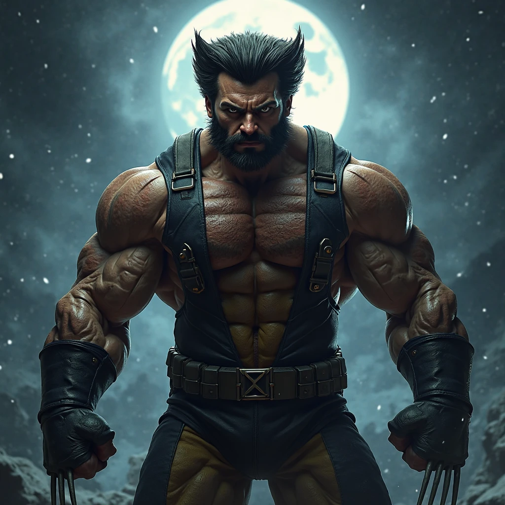 Wolverine crying yelling at the moon