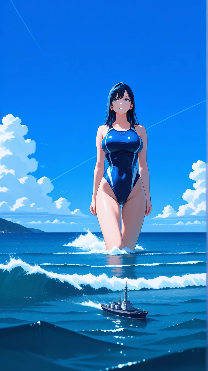 masterpiece, highest quality, super detailed, 8K, whole body, girl, school swimwear, 