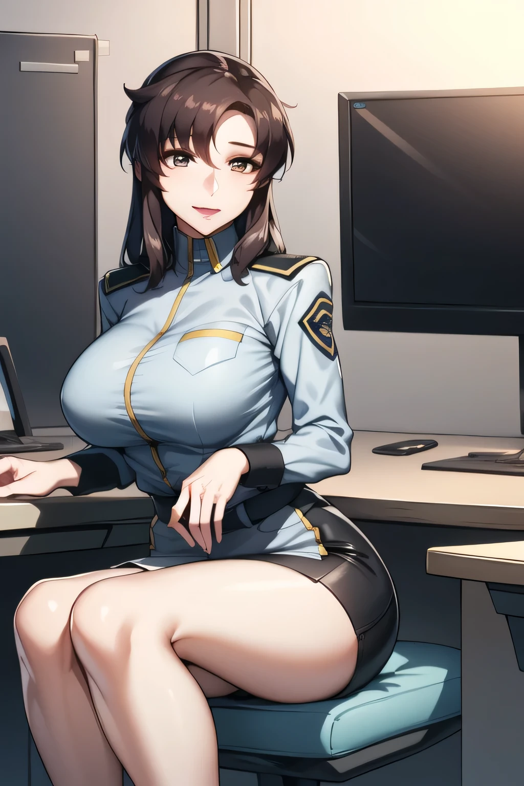 I need a face,Alone is amazing,Can you draw a gentle look with a nice smile, With legs ,completely blocking the escape, black leather micro mini skirt , wearing miniskirt police uniform ,その仕事は1people々々々々々々That's enough,40歳大people々々々々々々々 Sexy Women,police uniform, Please draw her expression more delicately,足を広げて Dark Blue Pantiesを見る,(draw a more delicate expression),(police uniform),( black leather miniskirt、Rubbed against her chest )( Dark Blue Panties ),that job is great, I need it for work、 No need to cut his face,but、I was surprised, don't prepare her face for work ,Yellow Shirts, He's wearing a miniskirt, , I'm a woman close to 40 years old、I'm drawing , , Big Breasts, thin waist , , ,I'm a woman close to 40 years old、I'm drawing , people々々々々々々々々 accurate depiction of hands and feet