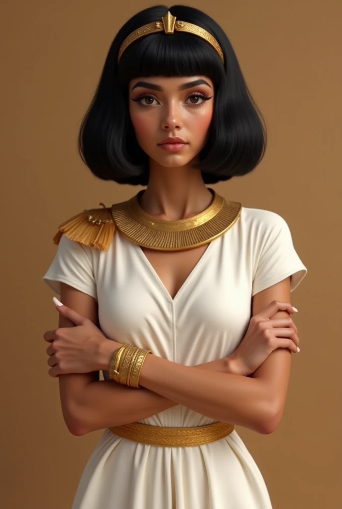 score_9, score_8_up, score_7_up, score_6_up, 1girl, solo, jewelry, rating: safe, brown_eyes, black_hair, lips, makeup, armlet, breasts, egyptian, egyptian_clothes, dark_skin, nose, earrings, gold, lipstick, cleavage, realistic, looking_at_viewer, medium_breasts, open_mouth, piercing, gyaru, tongue, blunt_bangs, bangs, bob_cut
