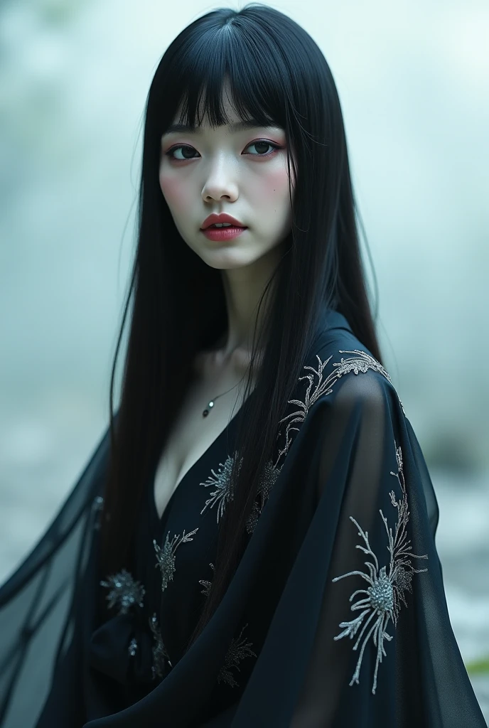 Naked small breasted beauty、A beautiful woman with long black hair, pale skin, and a mysterious expression, standing in a misty forest at night. She is the yokai known as Onmoraki from Japanese folklore.
Onmoraki, a female yokai from Japanese mythology, with long black hair, pale skin, and an alluring yet unsettling gaze. She is standing in a dimly lit forest, surrounded by mist and shadows.
Onmoraki, the seductive female yokai from Japanese folklore, with long black hair, porcelain skin, and an enigmatic expression. She is positioned in a moonlit forest, her form partially obscured by the mist.
A haunting portrait of Onmoraki, the yokai from Japanese mythology known for her beauty and ability to lure men. She has long black hair, pale skin, and an unsettling yet captivating gaze, set against a backdrop of a misty, atmospheric forest.