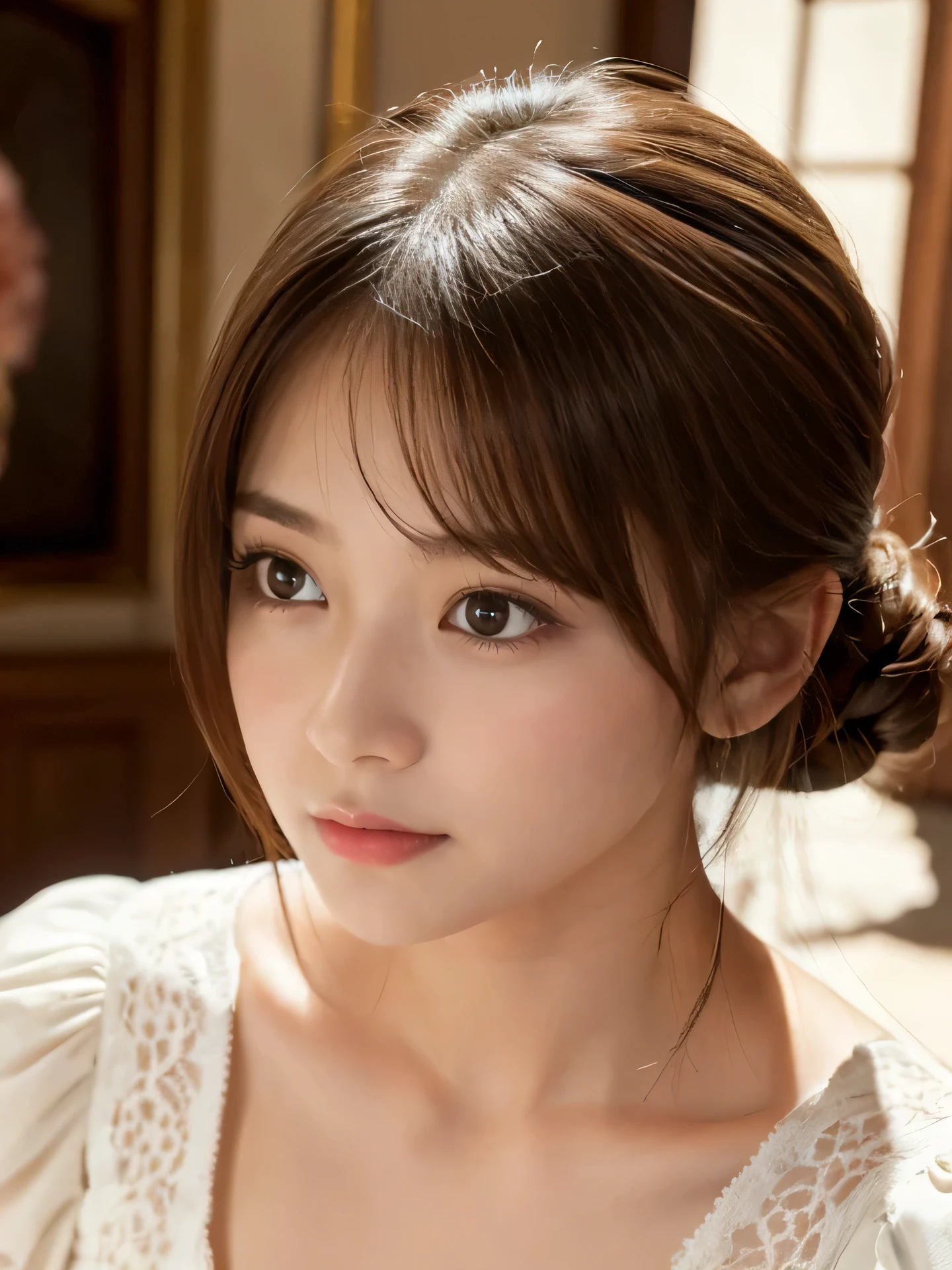 (8k、Live Shooting、Highest quality、Masterpiece:1.2),(kimono、Twelve-layered kimono、In a Japanese-style room)(High resolution 4K、Front view、High position、Serious expression、Super detailed、Super Resolution、(Real、Real写真:1.37)、Portrait、High-definition RAW color photos、nightの撮影、Professional photography、Very detailedで美しい、Very detailed、8k画壁紙、Amazing details、Huge file sizes、Official Art、Very detailedなCG Unity 8kの壁紙 Very detailedな女性、Very detailedな顔、Very detailedな肌、Very detailedな指、Very detailedな鼻、Very detailedな詳細な口、Perfect Anatomy、1 girl、(20:1.2)、Female, age 20、Realな体つき、、White skin、Shining skin black hair、semi-long、A sloppy smile、clean、Clean face、Realistic Face、Delicate eyes、kimono、Looking straight at the camera、Cowboy Shot、Landscape、Standing posture、((night))Close-up of face、Radiant Skin、The chest is visible、sexy、nightの和室
