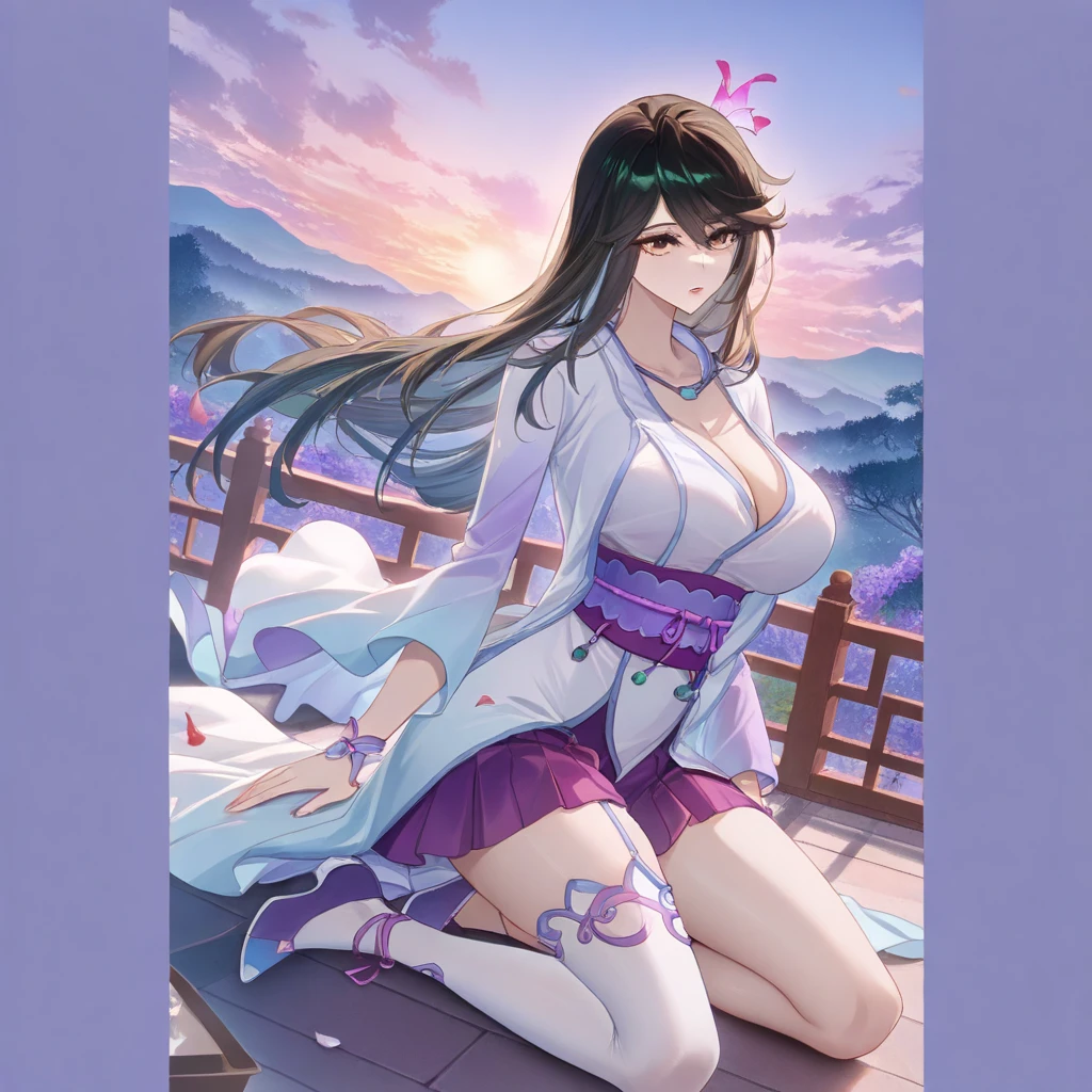 Dragon girl,Light blue hair,rnlong hair,Blue eyes,Star-like eyes,Hanfu,Blue and white porcelain pattern for clothes,full bodyesbian,tmasterpiece,Superb body ,a Oriental Dragons