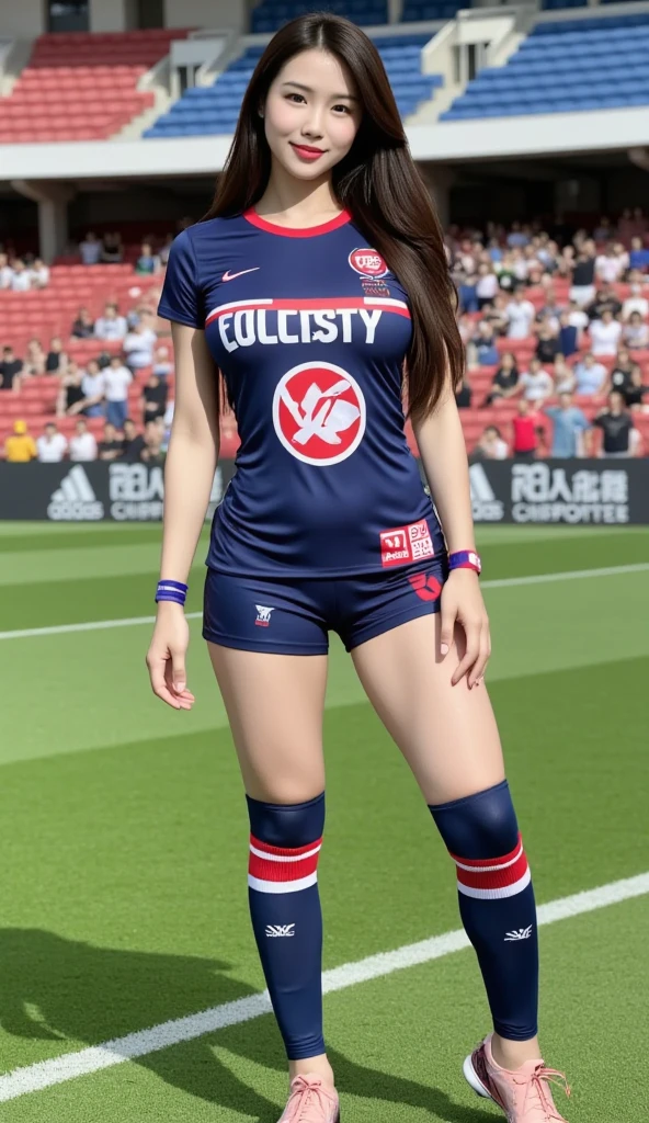 25 years old, gorgeous cute Russian girl, smirk, freckles, there is a woman sitting in a chair with a soccer uniform on, wearing a school soccer uniform, wearing a volleyball jersey, smooth white tight clothes suit, girl wearing uniform, official, jk uniform, professional sports style, white uniform, kda, korean girl, full body xianxia, Russian model, the world is apocalypse, famous woman, ((brown skinned girl)), good young girl, (masterpiece:1.0),(best_quality:1.0), ultra high res,4K,ultra-detailed, photography, 8K, HDR, highres, absurdres:1.2, Kodak portra 400, blurry background, bokeh, lens flare, (vibrant_color:1.2),professional photograph, (the_tattoo:1.4), (beautiful_face:1.5),(narrow_waist).