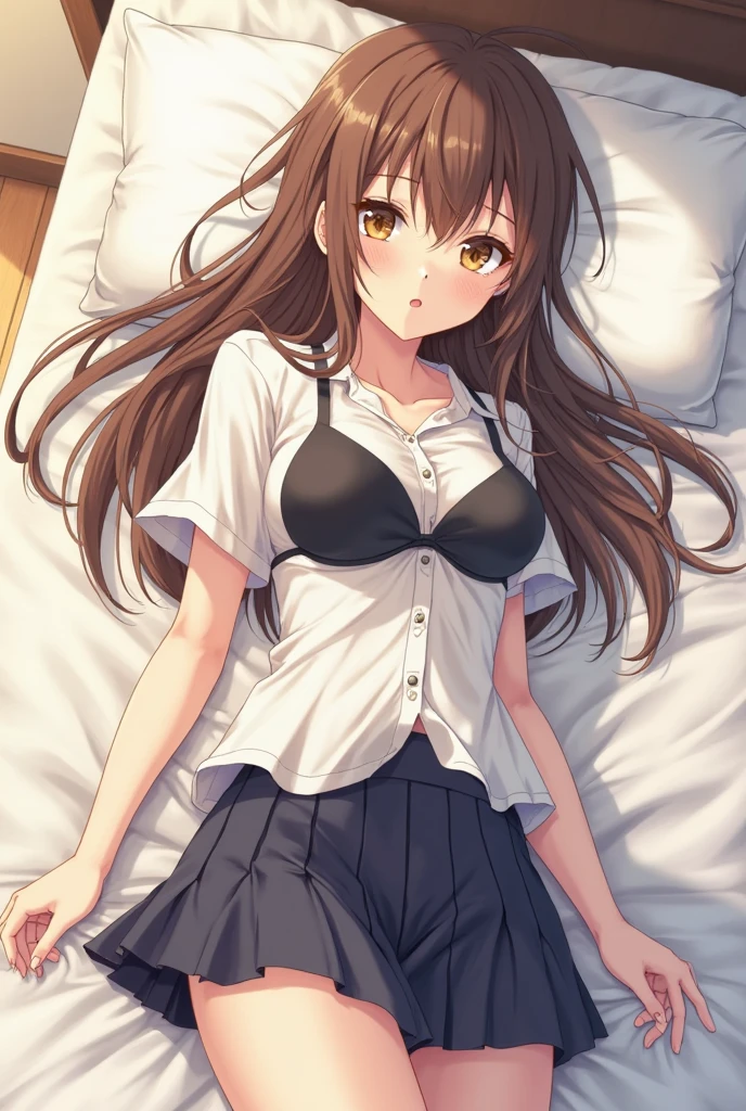 Misaka Mikoto's Anime View, One girl, Teenage Girl, cute, alone, Chestnut Hair, hairpin,Brown eyes, Are standing, View your viewers,smile,,Anime Style, Student uniform++ mini skirt
