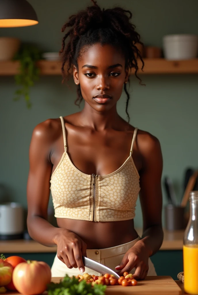 jeune fille afro americaine dans un cafetariat