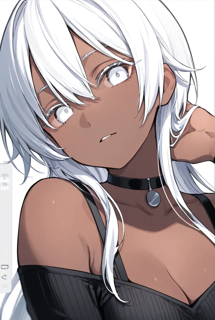 NSFW, (masutepiece, Best Quality, photographrealistic:1.4), (Shiny skin), (nffsw, 8K Wallpaper, High resolution), Perfect Anatomy, Cinematic lighting, Physically-based rendering, Award-winning, highlydetailed skin, extra detailed face, Eyes with beautiful details, 8K, detail, of the highest quality, White hair, Big Breast,Sexy, Beautiful face, Realistic, Brown-skinned, A MILF, Shy, standing, lingerie