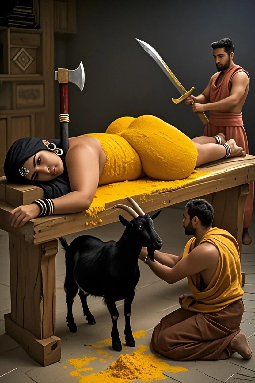 score_9,score_8_up,score_7_up,score_6_up, cartoon, 1girl, asian girl, egyptian queen, bobcut, bangs, tanned skin, small breasts, dark nipples, bridal gauntlets, circlet, egyptian clothes, head chain, golden necklace, dominant look, looking at viewer sitting in a golden egyptian throne, egyptian palace background, torch lights, spreading her legs, showing her pussy, pubic hair, very hairy pussy, ((sitting on the throne)), spread legs, topless, nude, naked, showying pussy, horny pussy