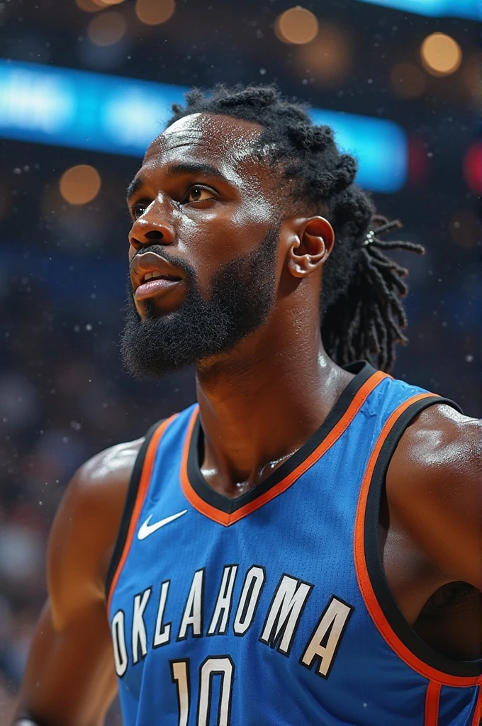 Basketball player, phoenix suns, wears a sleeve on the right arm, Cornrows, male, shipowner, Allen Iverson , on the court, Number 77, no barba degrade, Uniform do Phoenix Suns, Athletic, headband 

