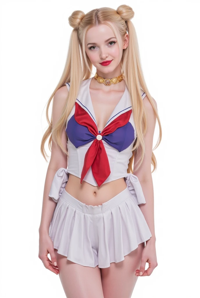 NSFW,table top、full:1.3、stand、8k、。.3D、realistic、super micro photography、highest quality、Highly detailed CG unity 8k wallpapers、from below、intricate details、(1 female)、28 years old、(sailor moon:1.6 Super Bishoujo Senshi sailor moon Mer1、Nether Warm Wind,land、sailor warrior uniform Sailor:1.5、sailor moon:1.5,Eternal sailor moon)、(Incredibly long and bright blonde pigtails:1.4、thin and very long straight twin tail blonde, bun hair、bun hair用の赤い丸い髪飾り)、((sailor warrior uniform、sailor color,pray miniskirt:1.5、Glossy pleated mini skirt:1.3、big red ribbon on the chest,,,,,、white long latex gloves,red gloves on the elbows、A gorgeous golden tiara on the forehead、ear nipple rings,Gorgeous Golden Jewels))、Extremely thin and fitted high gloss white holographic leather、High-gloss white latex high-leg swimsuit that shines like oil,(facial details:1.5、bright blue eyes、Beautifull expression、beautidfull eyes、Iris overview, shining eyes、thin唇:1.5、thin and sharp pale eyebrows,、long and thick eyelashes、double eyelashes、thin, thin and muscular,,,、small face、tall and big breasts、perfect proportions、big breasts thin waist、sexy model posing、dynamic pose,visible pores、enchanting smile、perfect hands:1.5、octane rendering、very dramatic picture、(moonの神性,space background、moon明かりの光線、moon、dynamic background、exquisite light and shadow、dynamic angle、detailed background),strong natural light、sunlight、Digital single-lens reflex camera、sharp focus: 1.0、maximum clarity and sharpness