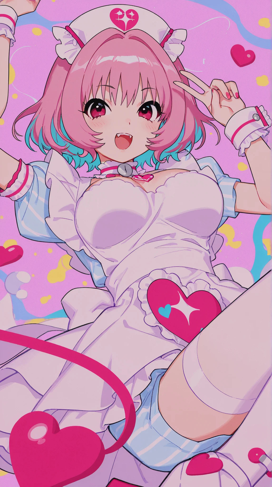 (Perfect body),Best Quality,(8K Portrait),(Official art)、(NSFW)、(((((Lori)))))、embarrassed from、:D、V-shaped eyebrows、(((blush))),(Sweat),(((((flat chest)))))、small tits、((Big ass))、((Pink hair),((Short hair))、waved hair、(Orange Eyes)、((((thick thighs))))、(((White bodysuit)))、(Pink ruffles)、(Armpits)、(((((Short stature)))))、(((spreading legs)))、Cowboy Shot、Electronic space